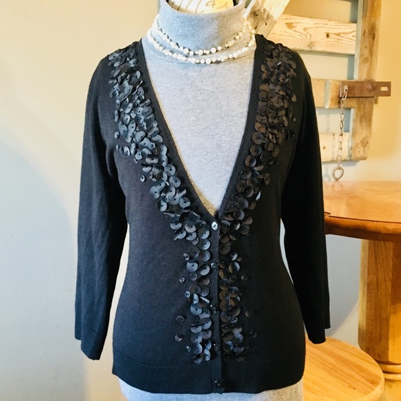 NEW YORK & COMPANY Cardigan Appliqué Sweater - Picture 1 of 5